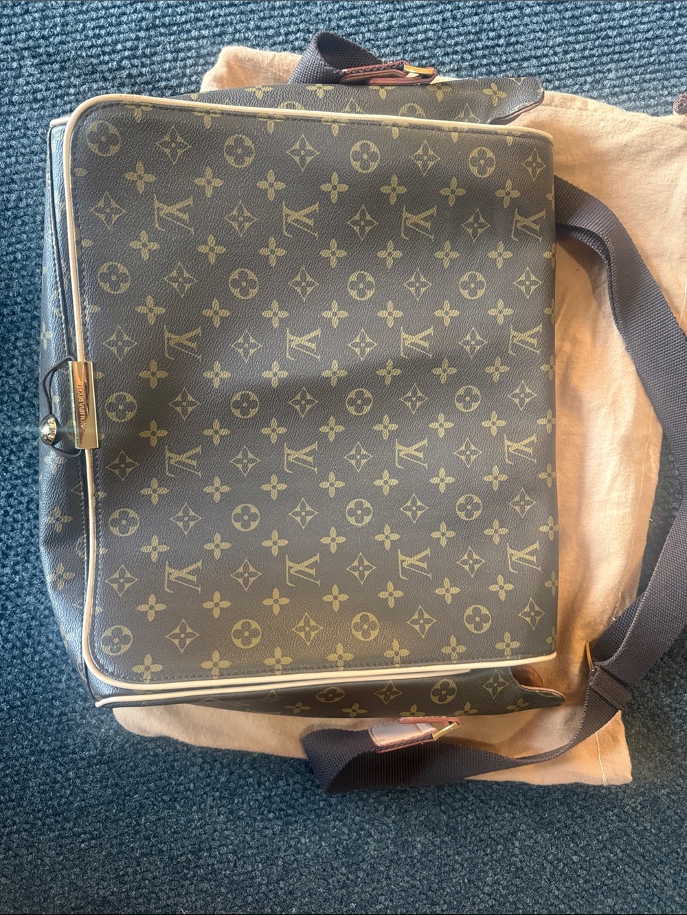 Louis Vuitton replica Monogram Canvas Messenger Bag - Dark Brown with Tan Trim
